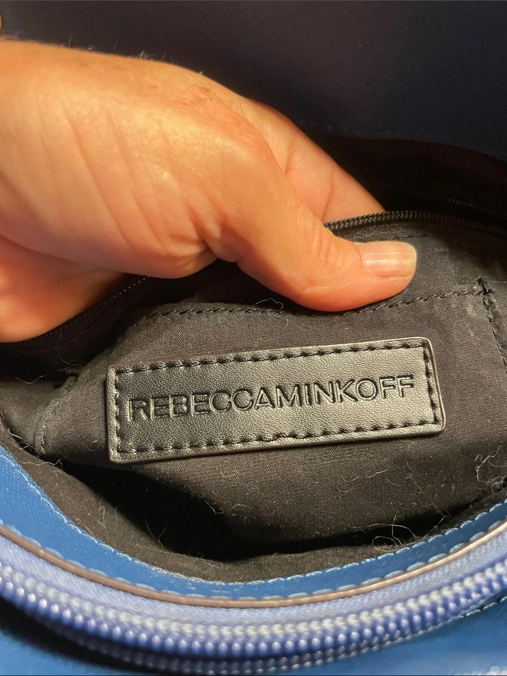 Rebecca Minkoff blue Saffiano leather tote
